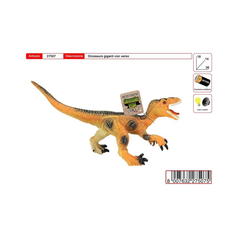 MEGA DINOSAURS GOMMA EAN 8007632275075 INGROSSO GIOCATTOLI IN SCATOLA