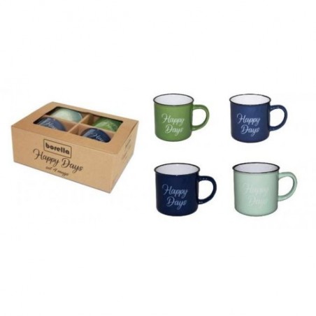 INGROSSO SET 4 MUG HAPPY DAYS
