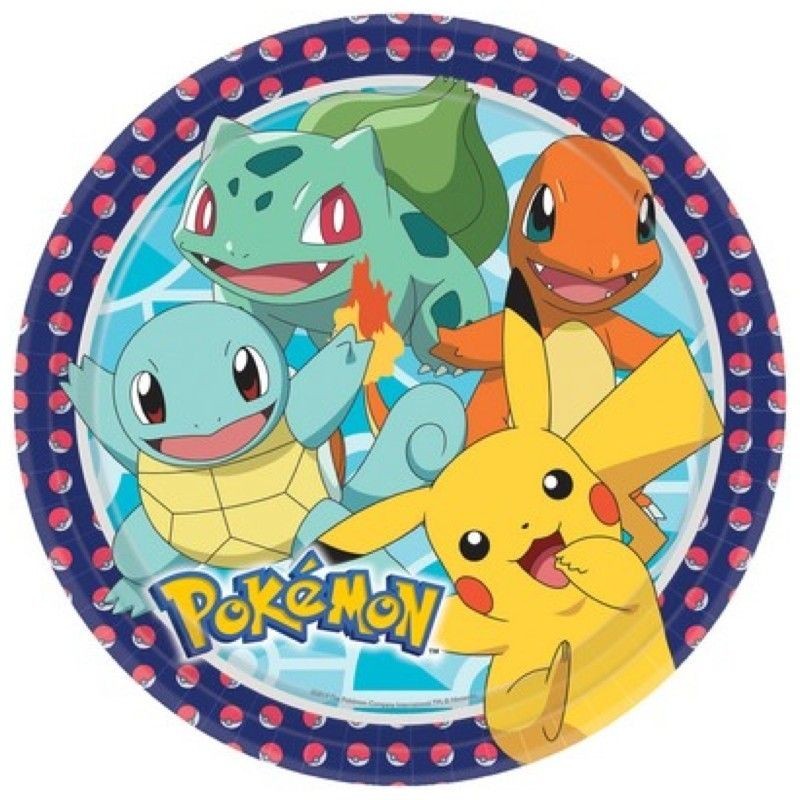 PIATTI CM.23X23 PZ.8 POKEMOM EAN 0194099067799 INGROSSO PIATTI PER PARTY