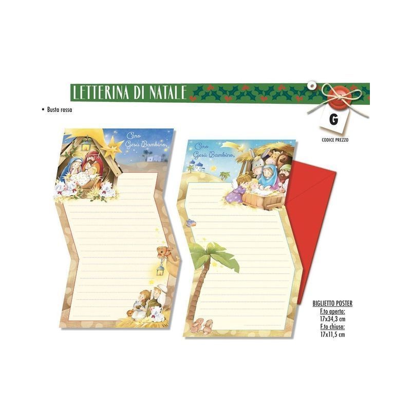 LETTERINA DI NATALE NT.5298 C.12 EAN 8001608352982 INGROSSO BIGLIETTI NATALIZI