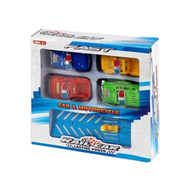 CONFEZIONE 4 MACCHINE RAIL CAR (23X22) EAN 8021029950703 INGROSSO MODELLINI AUTO