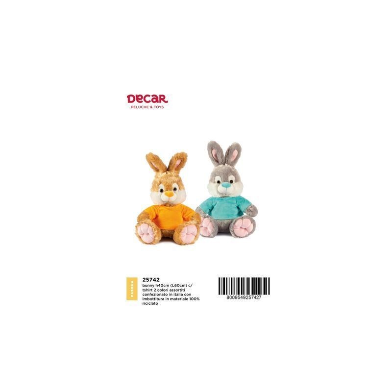 BUNNY L60CM 2 COL.ASS C/TSHIRT EAN 8009549257427 INGROSSO PELUCHE MORBIDOSI