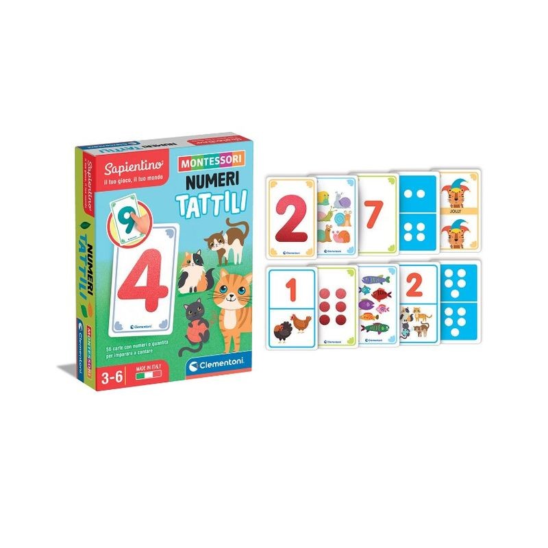 MONTESSORI CARTE NUMERI TATTILI EAN  INGROSSO GIOCHI SAPIENTINO