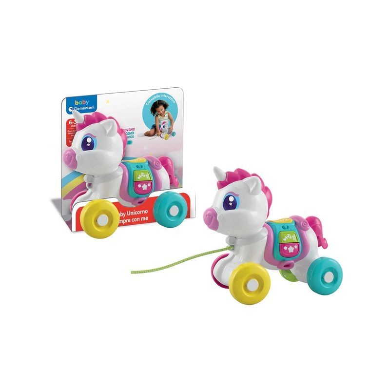 PULL ALONG BABY UNICORN 17803 EAN 8005125178032 INGROSSO BABY CLEMENTONI