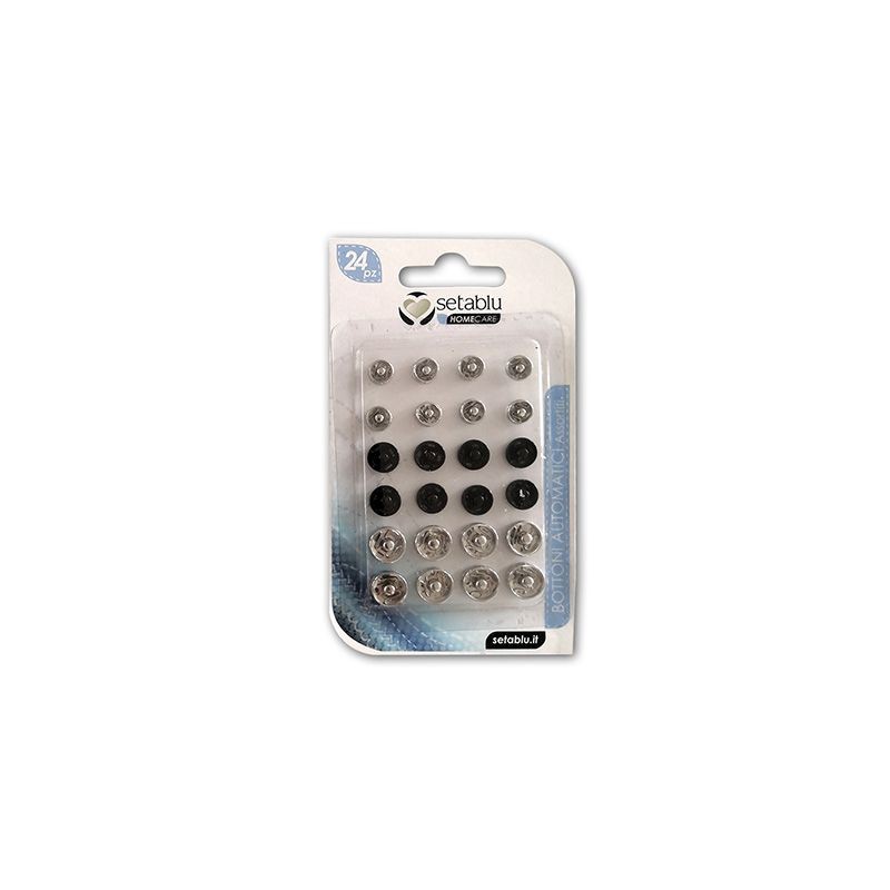 BOTTONE AUTOMATICO MISURE ASS.TE 24PZ EAN 8050847579469 INGROSSO FILATO