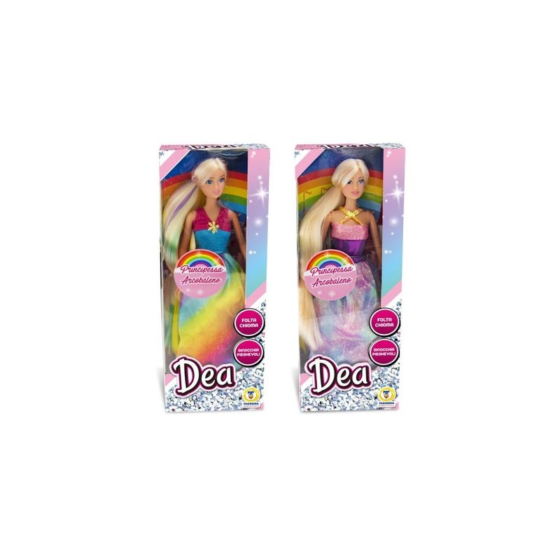 BAMBOLA PRINCIPESSA ARCOBALENO LUNGHI CA EAN 8017967681076 INGROSSO BAMBOLE ECONOMICHE