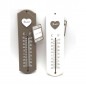 TERMOMETRO RETTANG. MDF C/CUORE BONHEUR EAN 8021029765567 INGROSSO OGGETTISTICA VARIA
