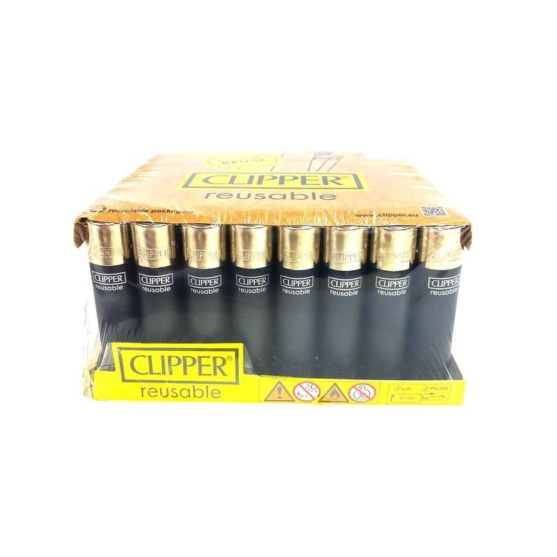 ACCENDINO CLIPPER LARGE MET.BLACK C.48 EAN 8412766169402 INGROSSO ACCENDINI