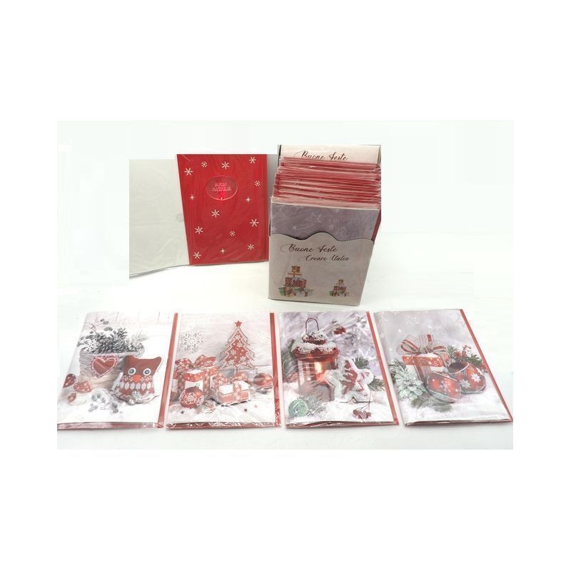 BIGLIETTO NATALE C/B + RIL C/MUSICA 4ASS EAN 8021029891778 INGROSSO BIGLIETTI NATALIZI