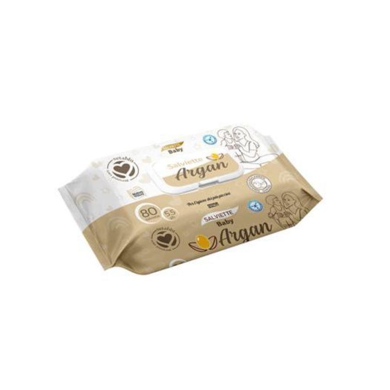 SALVIETTE BABY ARGAN 80PZ EAN 8058951026367 INGROSSO DETERGENTI E SALVIETTE