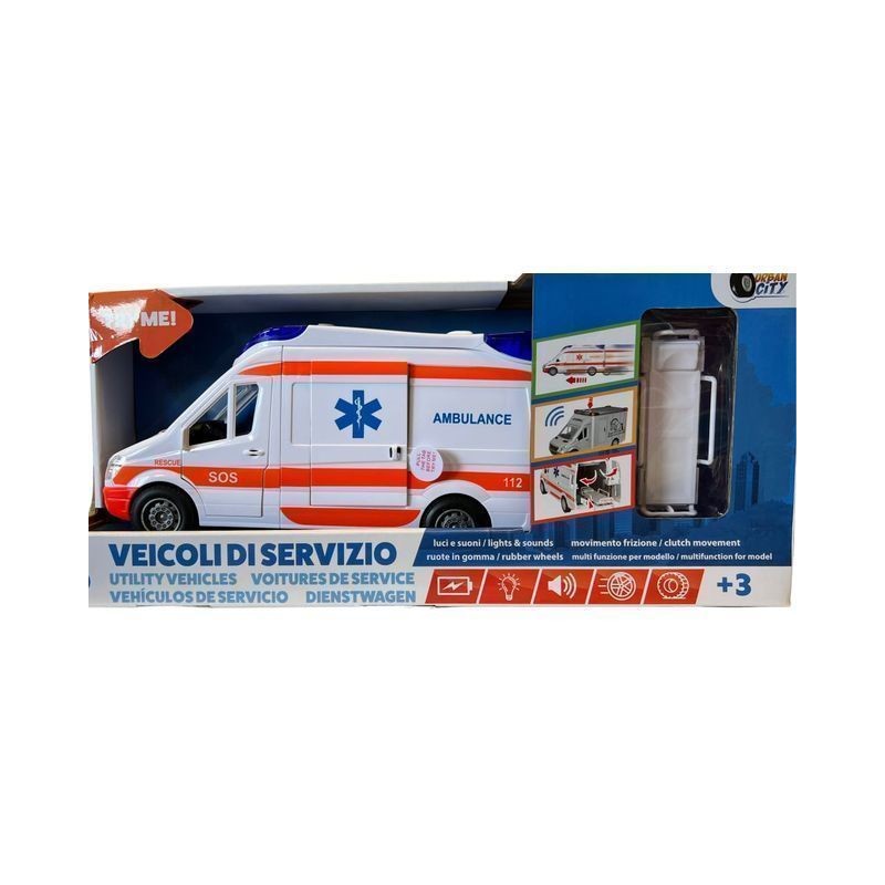 AUTO AMBULANCE CON BARELLA LUCI E SUONI EAN 8056894901154 INGROSSO MODELLINI AUTO LUCI E SUONI AUTO AMBULANCE CON BARELLA LUCI E SUONI EAN 8056894901154 INGROSSO MODELLINI AUTO LUCI E SUONI