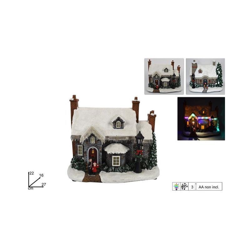 CHIESA INNEVATA C/LUCI E MUSICA BATT 2AS EAN 8033113997365 INGROSSO PAESAGGI  E DECORAZIONI IN MOVIMENTO