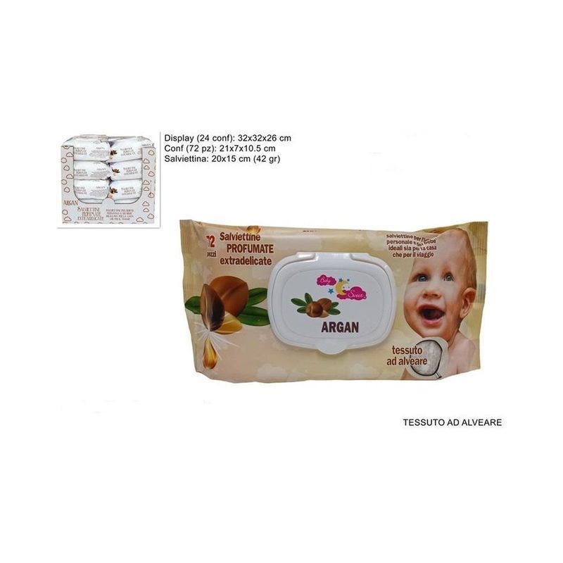 SALVIETTINE DETERGENTI 72 PZ ARGAN (24) EAN 8034048543672 INGROSSO DETERGENTI E SALVIETTE