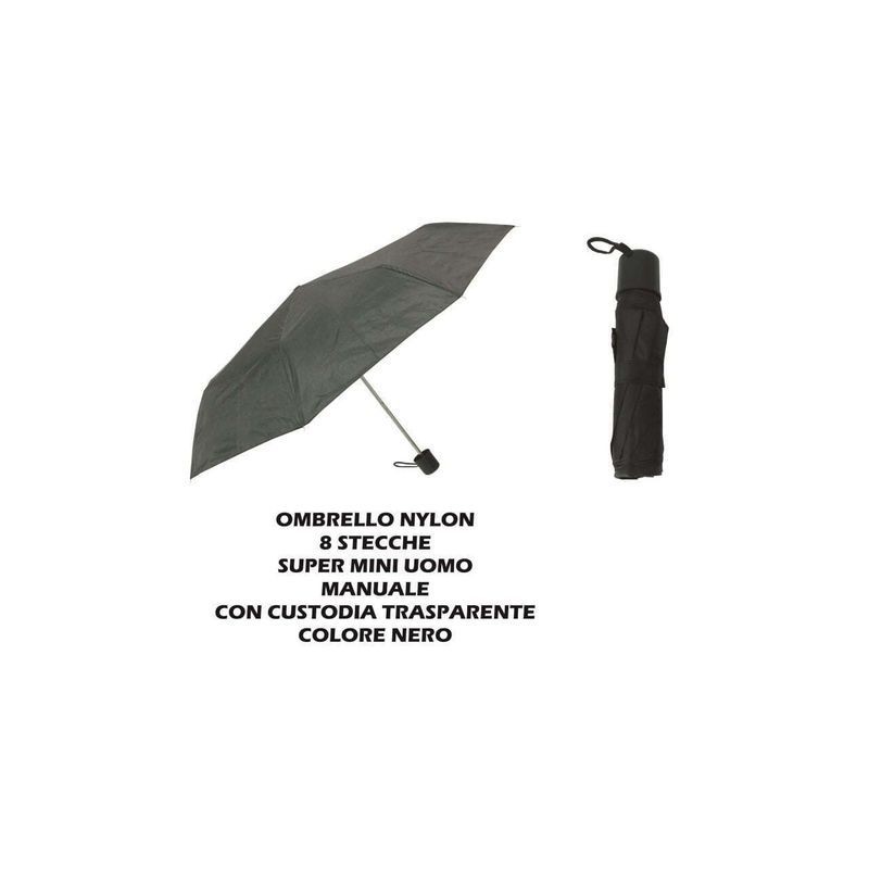 OMBRELLO NYLON SUPERMINI NERO SPRIZZ EAN 8033986491052 INGROSSO OMBRELLI