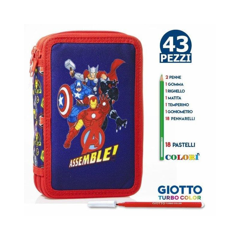 ASTUCCIO TRIPLO AVENGERS 18+18 GIOTTO 1/ EAN 5205698622380 INGROSSO ASTUCCI SCUOLA