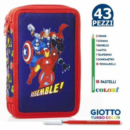 ASTUCCIO TRIPLO AVENGERS 18+18 GIOTTO 1/ EAN 5205698622380 INGROSSO ASTUCCI SCUOLA