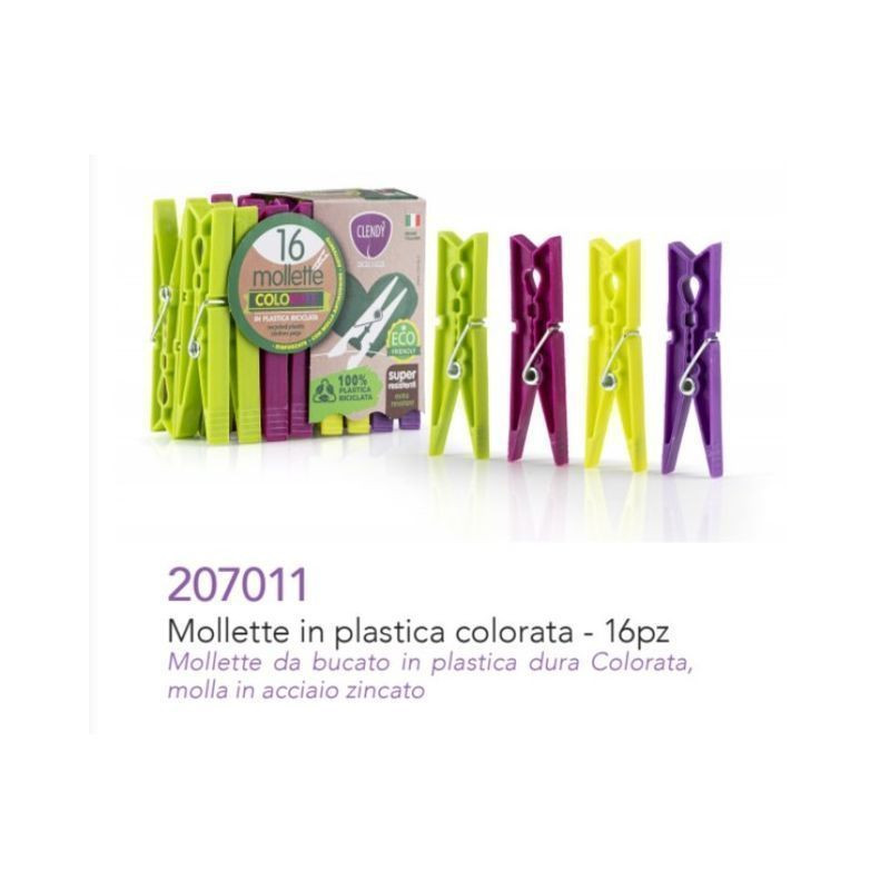 MOLLETTE CPOLORATE IN PLASTICA 16 PZ. EAN 8033532103217 INGROSSO STENDINI E ASSI DA STIRO