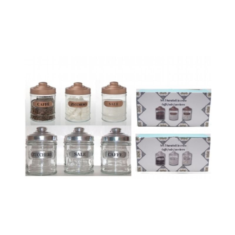 SET 3 BARATTOLI ZUCCHERO,CAFFE',SALE H15 EAN 8021029358097 INGROSSO BARATTOLI E ARBANELLE